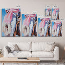 Cowgirl riding gear, western wall art, rustic decor, pink orange wall art, framed canvas print, cowboy decor, southwest wall art