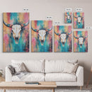 Southwest Wall Art, Skull Art, Rustic Decor, Boho Art, Framed Canvas Print, Western Aesthetic, Farmhouse Art, Above Couch Art, Gift Idea