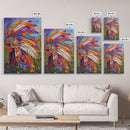 Native American Headdress, Goddess Art Print, Afrocentric Wall Art, Southwest Wall Art, Boho Art, Canvas Print, Rustic Wall Art
