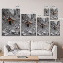 Cabin in the Woods, Rustic Barn Art, Wabi Sabi Wall Art, Moody Nature Art, Farmhouse Wall Art, Gift Idea, Framed Canvas Print, Boho Art