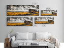 Covered Wagon, rustic art, farmhouse art, smoky mountain art, extra wide art, gift idea for him, above sofa art, Framed Canvas Print