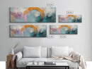 Horseshoe, rustic decor, teal wall art, wabi sabi art, farmhouse art, framed canvas print, abstract art, extra wide art, lucky charm