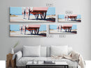 Desert Wagon, rustic western art, cowboy decor, boho wagon painting, farmhouse wall art, extra wide panoramic art, framed canvas print