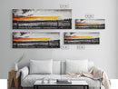 Fence at Sunset, moody landscape art, Joshua tree art, smoky mountain painting, dark romance art, extra wide art, framed canvas print
