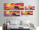 Stagecoach Sunset, southwest wall art, Joshua tree art, pink orange wall art, rustic art, vintage horse art, canvas print
