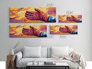 Vibrant Leather Glove Art, Canvas Print, Pink Orange Wall Art, Southwest Wall Art, Whimsical Art, Extra Wide Art, Rustic Decor
