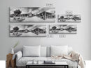 Rustic market, farmhouse art, country decor, panoramic art, extra wide art, rustic wall art, framed canvas print, landscape painting, wabi sabi art