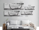 Bull Horns, bull and bear art, rustic art, dark romance painting, wabi sabi wall art, minimalist art, framed canvas print