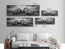 Leather Work Gloves, rustic wall art, moody art, wabi sabi art, extra wide art, panoramic art, farmhouse art, framed canvas print, cowboy art