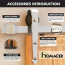 Non-Bypass Sliding Barn Door Hardware Kit - Arrow Design Roller - Silver Finish