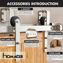 Double Track U-Shape Bypass Sliding Barn Door Hardware Kit - Straight Design Roller