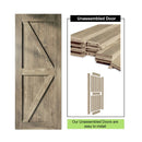 Finished & Unassembled Single Barn Door with Non-Bypass Brushed Nickel Installation Hardware Kit (Arrow Design)