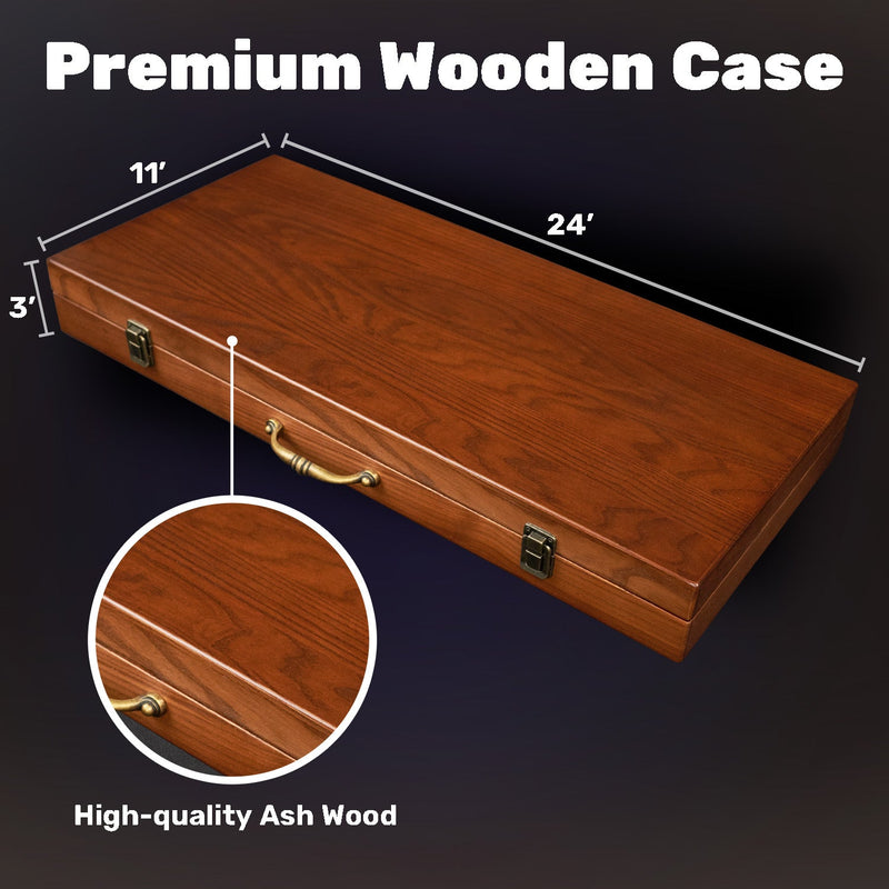 Poker set in a wooden case