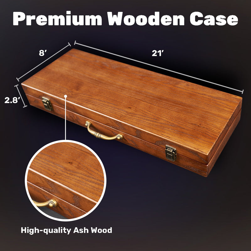 Poker set in a wooden case