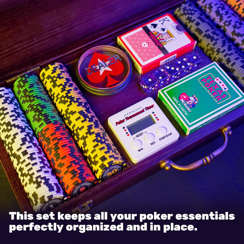 Poker set in a wooden case