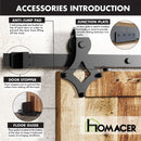 Non-Bypass Sliding Barn Door Hardware Kit - Diamond Design Roller