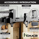 Double Track U-Shape Bypass Sliding Barn Door Hardware Kit - Diamond Design Roller