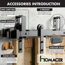 Double Track U-Shape Bypass Sliding Barn Door Hardware Kit - Straight Design Roller