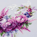 Purple Silk Peonies Counted Cross Stitch Kit by Magic Needle 70-04