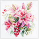 Pink Lilies Counted Cross Stitch Kit by Magic Needle 70-06