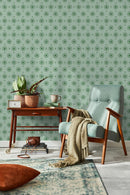 Sun Rays Wallpaper, mint & green