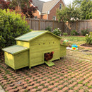 70-Inch Wooden Chicken Coop With Nesting Box, Perch, And Run Doors (SAK74619)