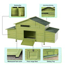 70-Inch Wooden Chicken Coop With Nesting Box, Perch, And Run Doors (SAK74619)