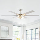 70'' Modern Satin Nickel 6 Blade Ceiling Fan