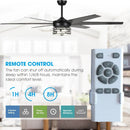 70" Black Modern Ceiling Fan