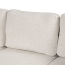 Convertible U-shaped Sectional Sofa with Pull-out Bed, Beige Chenille, 107.1'