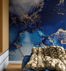 Sapphire Blue Marble Wallpaper Mural.