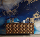 Sapphire Blue Marble Wallpaper Mural.