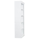 83.4' Tall Wood Bookcase with light strip,5-Tier Decor Bookshelves with Adjustable Shelves,Storage Organizer for CDs/Books,Free Standing Storage Shelves for Living Room,Home Office,White