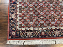 Indo Persian Rug 3x5, Red and Navy Blue, Wool Vintage Handmade Small Carpet 3 x 5 ft, Herati Pattern, Bidjar Rug