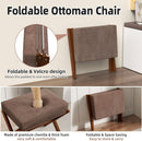 Espresso Brown Foldable Bamboo Footstool Dense Foam