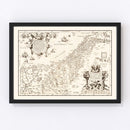 Vintage Map of The Holy Lands, 1570