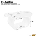 ON-TREND 39.3'*23.6' Modern Cloud Coffee Table with 1.5' Thick Tabletop, Cream Style Irregular End Table with Curved Legs, Unique Design Accent Table with Round Edge for Living Room, Apartment, White