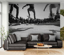 Skateboard Urban Park. Black and White Wall Mural.
