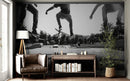 Skateboard Urban Park. Black and White Wall Mural.