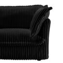 Slipcovered U Shape Sectional Deep Seat Sofa Couch, 3 Seater Sofa with French Edges Design Multiple Big Pillows, Modular Deep Seat Sectional Sofa Comfy Cloud Couch for Living Room, Apartment, Black
