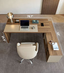79 Inch L Shaped Desk Lockable Drawers Privacy Panel