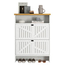 4-Layer Folding White MDF Shoe Cabinet with Metal Rounded Corners – Convenient Shoe Storage