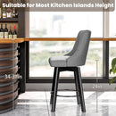 24 Inch Dark Gray Swivel Bar Stools With Backs Set Of 2