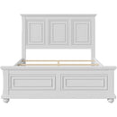 Traditional Town and Country Style Pinewood Vintage Queen Bed, White