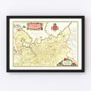 Vintage Map of Russia 1665