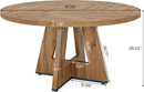 Round Dining Table Wood 47 Inch Burlywood Finish Farmhouse