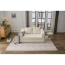 Modern Minimalist Sofa, Fold-Out Sofa Bed, Convertible Chair Floor Couch & Sleeping Mattress for Living room, Bedroom, Apartment, Removable Backrest, White