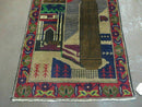 3' X 4' New Vintage Handmade Afghan Balouch Tribal Wool Pictorial Rug
