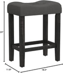 Sora Button Tufted Counter Height Saddle Stools Set of 2 Gray