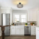 Boho Rattan Grey Ceiling Light Fixture Dimmable LED Bulbs